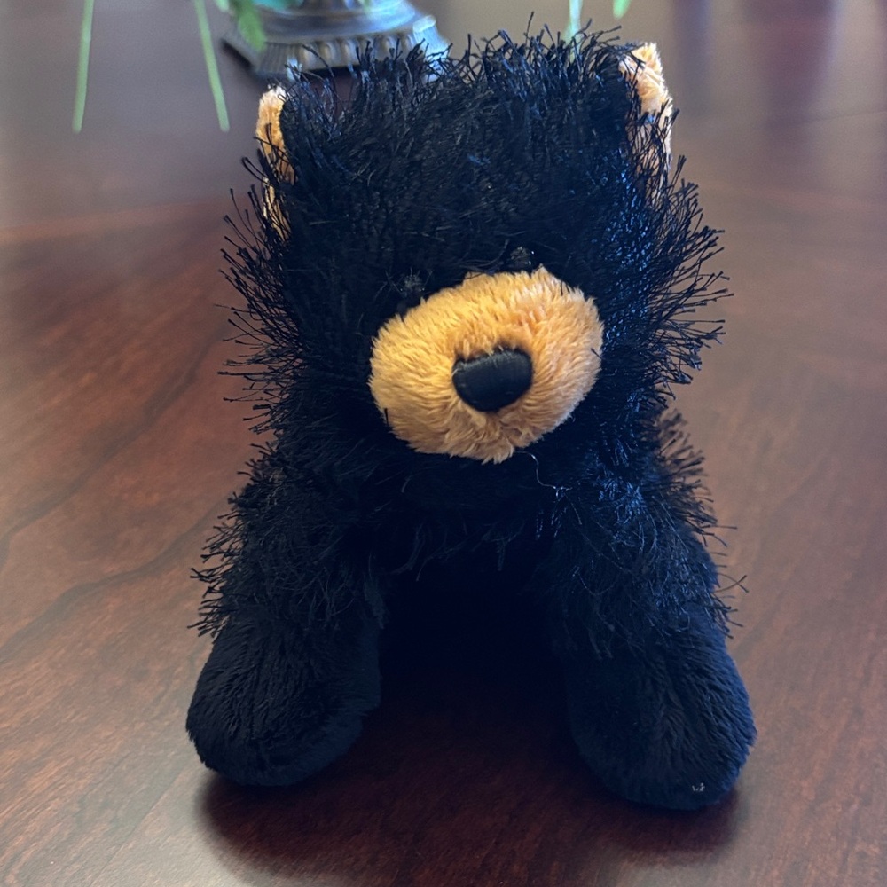 GANZ WEBKINZ Black and Tan Plush Bear